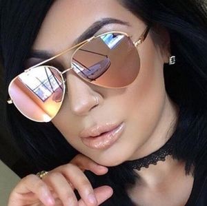 New Trendy SUNNY Pink Polarized Mirrored Aviator Sunglasses Sunnies